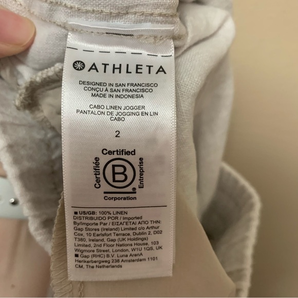 Athleta Cabo Linen Jogger in Mirco Cheetah Abalone Gray Size 2 - Picture 12 of 12